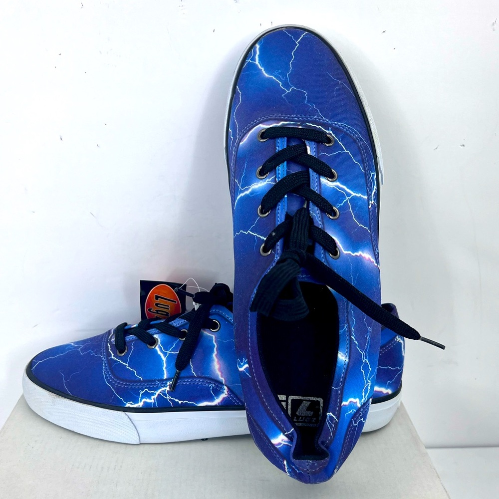 LUGZ MEN’S CANVAS LACE UP BLUE LIGHTNING SHOES, SIZE 9